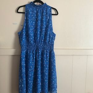 A New Day 100% Polyester Blue pattern dress